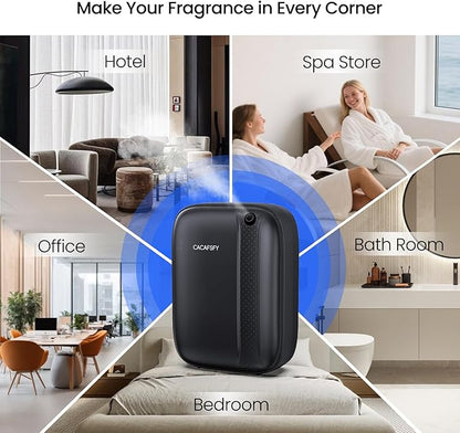 Waterless Diffuser, Hotel Scent Diffuser-Smart APP Control-400mL Capacity Up to 2000 Sq.Ft.-Cold Air Tech, Scent Diffusers for Home,Aromatherapy,Large Room,Spa,Commercial-Black Essential Oil Diffuser