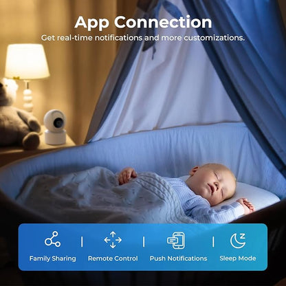 IMILAB C22 3K Security Indoor Camera - 360° View Home Camera with Color Night Vision for Baby/Pet Monitor, Plug-in 2.4Ghz WiFi 6 Inside Cam, 2-Way Audio, AI Detection, Local/Cloud Storage(Black)