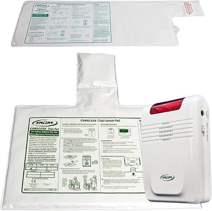 Bed Alarm with Bed Sensor Pad and Chair Sensor Pad - Cordless System Makes This System Easy-to-use!