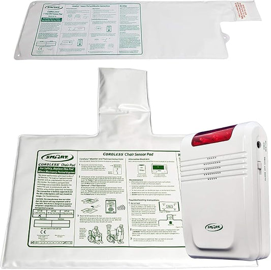 Bed Alarm with Bed Sensor Pad and Chair Sensor Pad - Cordless System Makes This System Easy-to-use!