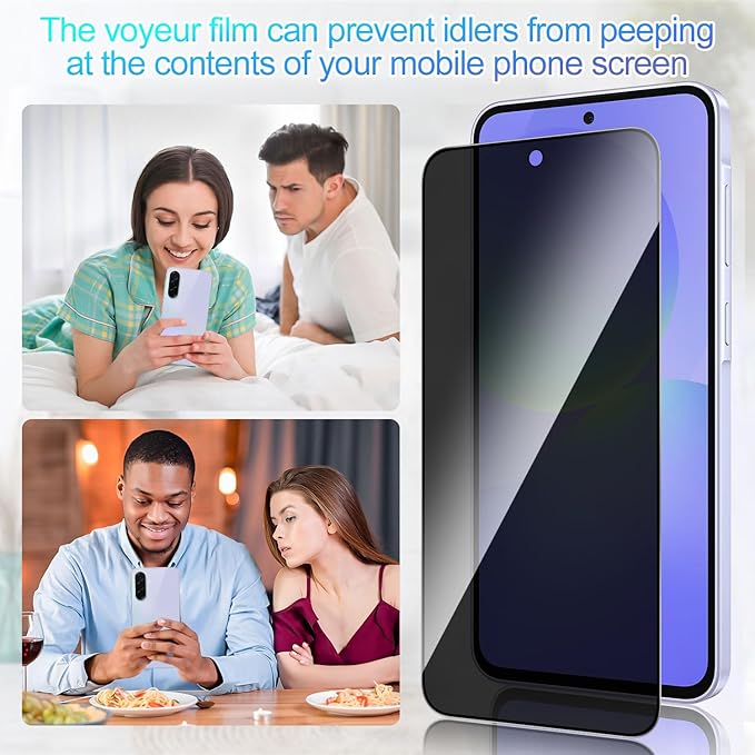 2 Pack Privacy Screen Protector for Samsung Galaxy A56 5G[Anti-Spy Tempered Glass], Ultra HD, Anti-Scratch, Bubble-Free, Easy Install 9H Protective Glass for Galaxy A56