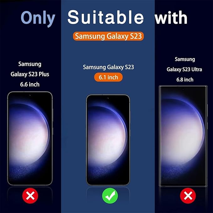 Milomdoi [3+3 Pack] for Samsung Galaxy S23 Privacy Screen Protector Tempered Glass Accessories 3 Pack Privacy Screen Samsung Galaxy S23 5G 3 Pcs camera Lens Protector Case fingerprint Suitable