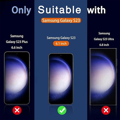 Milomdoi [3+3 Pack] for Samsung Galaxy S23 Privacy Screen Protector Tempered Glass Accessories 3 Pack Privacy Screen Samsung Galaxy S23 5G 3 Pcs camera Lens Protector Case fingerprint Suitable