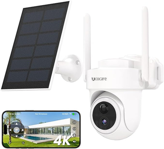 UCOCARE 4K Security Cameras Outdoor Wireless, Add-On Cameras, Must Be Connected to Base Station and Cannot Be Used Independently, Base Station Supports Simultaneous Connection of Up to 8 Cameras