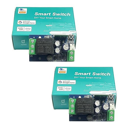 WiFi Smart Switch, Ewelink Smart Relay Module, Compatible with Alexa Google Home, USB 5v/12v/24v/48v Inching Selflock Remote ON Off(2 Pack)