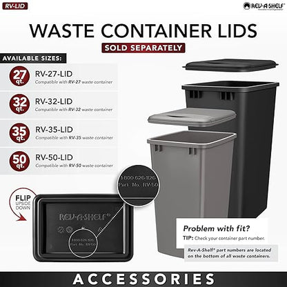 Rev-A-Shelf 35 qt. Silver Polymer Replacement Waste Container Pullouts