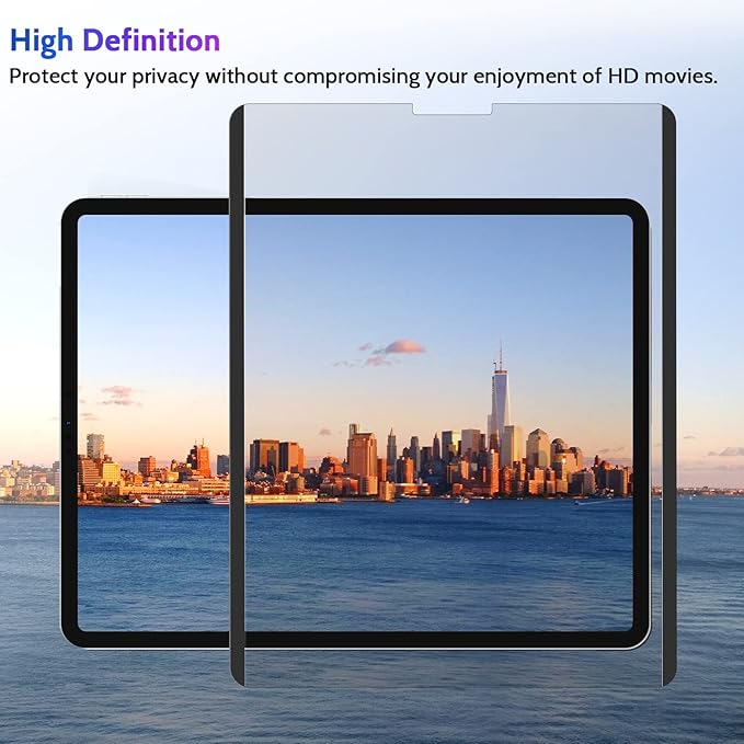 Peslv Magnetic Privacy Screen Protector for iPad Pro 12.9 Inch 2018 2020 2021 2022, Removable Anti Blue Light Glare Spy Private Filter