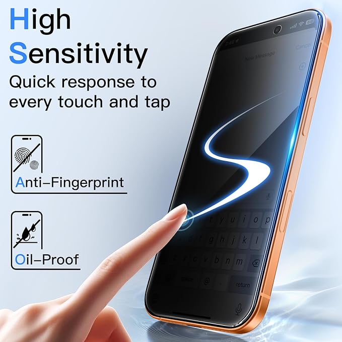 JETech Privacy Screen Protector for iPhone 17 Pro Max 6.9-Inch, Anti-Spy Tempered Glass Film with Easy Installation Tool, 2-Pack