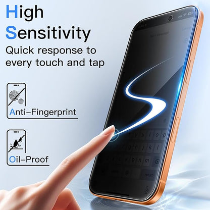 JETech Privacy Screen Protector for iPhone 17 Pro Max 6.9-Inch, Anti-Spy Tempered Glass Film with Easy Installation Tool, 2-Pack