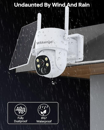 Solar Security Wireless Camera System with 10" Monitor, 2K F1.0 Super Aperture PTZ Battery Powered Cameras for Home Security, Pre-Installed 1TB HDD, Aurora Lux True Full Color Night Vison