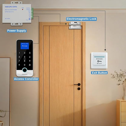 Waterproof Smart Home Security Systems Fingerprint,Password,Tuya Remote Unlock,IC Keychain Multiple Methods，with Door Switch,Power Supply DC 12V,Electric Drop Bolt