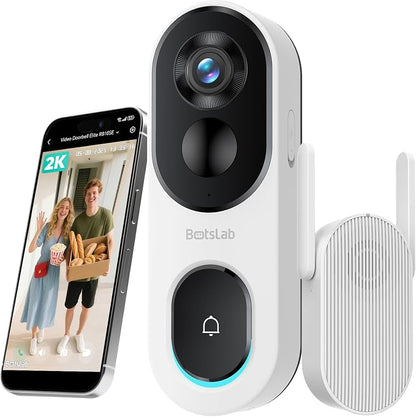 BOTSLAB Doorbell Camera Wireless, 2K Head-to-Toe View, No Subscription