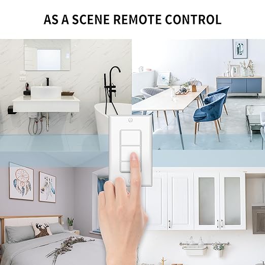 Minoston 800 Series Z-Wave Scene Controller, 4 ZWave Button, Zwave Plus Wall Switch Remote Control, Support Long Range, Work with Z Wave Hubs (MR40Z)