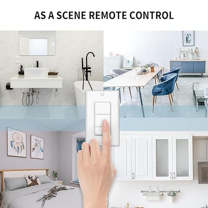 Minoston 800 Series Z-Wave Scene Controller, 4 ZWave Button, Zwave Plus Wall Switch Remote Control, Support Long Range, Work with Z Wave Hubs (MR40Z)