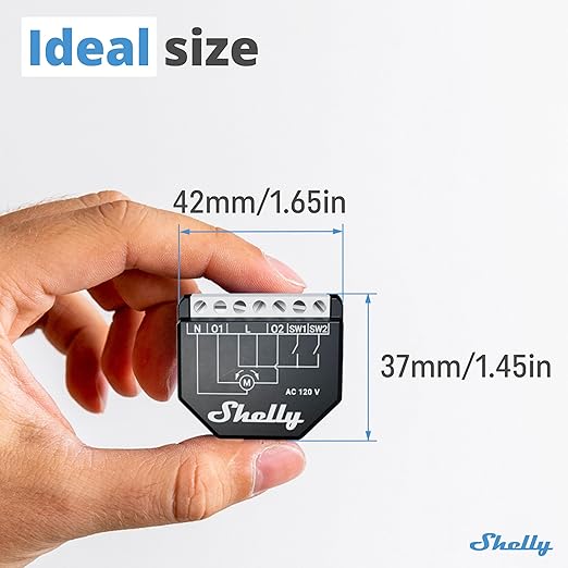 Shelly Wave Shutter US UL | Z-Wave Shutter Controller with Power Metering | Home Automation | Z-Wave Repeater | High Compatibility | Easy Installation | iOS Android App