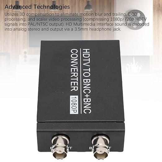 HDMI to BNC Converter, HDTV to BNC Converter 1080P, HDMI in BNC Out Video Audio Converter for Security Camera TV Projector