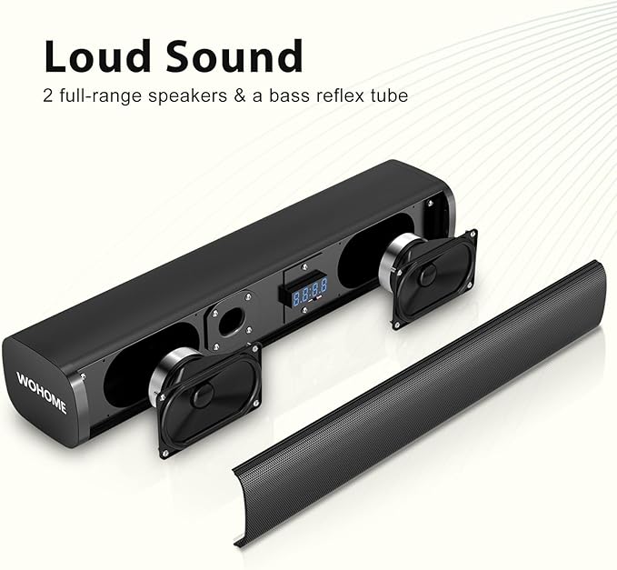 Sound Bar for Smart TV with Wired Subwoofers, 2.1 Channel Small TV Soundbar Speakers, Home Theater Surround Sound System, Bluetooth 5.3/ ARC/Optical/AUX Connectivity