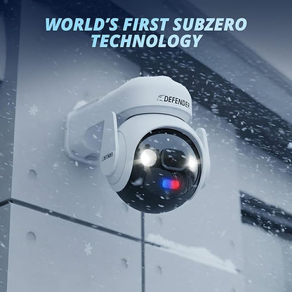 Defender Solar 4K Security Cameras Wireless Outdoor, 360° PTZ, AI Human Detection, Color Night Vision, Battery Max with 5W Solar Panel, Weatherproof Home Surveillance - AOV AI Guard Ultra-Charge