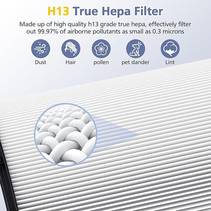 Upgraded 2-in-1 Replacement Filter Compatible with Dyson HP1 PC1 TP07 TP10 HP10 TP06 HP06 TP04 HP04 PH01 PH02 PH03 HP09 TP09 HP07 Air Purifier, 360°Combi Glass H13 True Hepa+ Activated Carbon Filter