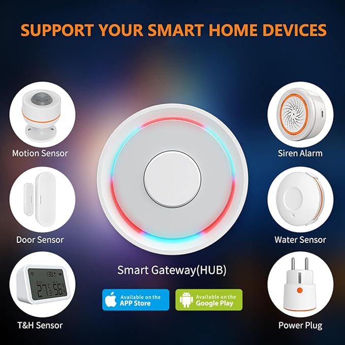 ZigBee Gateway and Bluetooth Hub, Only for Tuya Protocol Product, Dual Mode ZigBee Gateway, Wireless Smart Home Bridge Support Tuya Devices Remote Control, Gateway Hub Support Voice Control via Alexa
