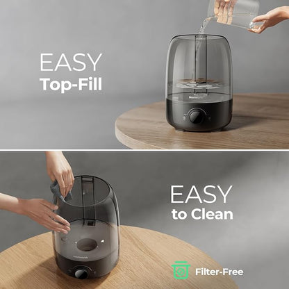 Homvana 4L Top-Fill Cool Mist Humidifiers for Bedroom, Large Room Plants