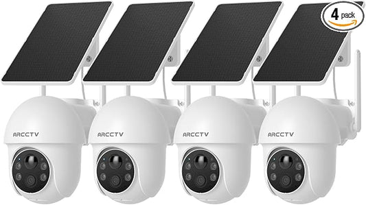 ARCCTV Security Cameras Outdoor Wireless 4MP Solar WiFi (4 Pack)