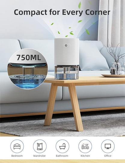 Dehumidifiers for Home, 25oz Dehumidifier for Bedroom with Auto-off, Ultra Quiet Energy Saving for Bathroom Closet Wardrobe Office RV (285sq.ft)
