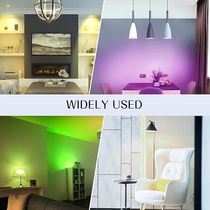 RGB Color Changing Light Bulb with Remote Control, 5W 40W Colored Light, 30 Color RGB for Bedroom, Living Room, 6-Pack