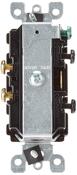 Leviton 15 Amp, 120/277 Volt, Decora Single-Pole, AC Combination Switch, Commercial Grade, Grounding, 5634, Brown