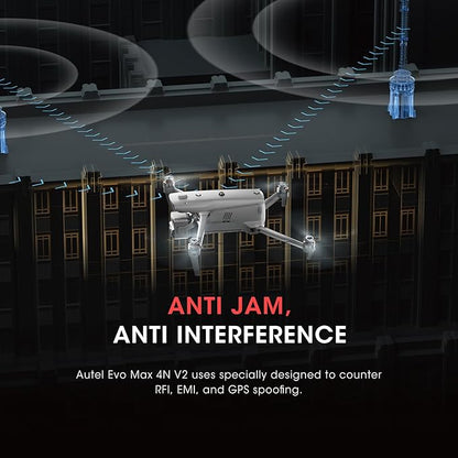 Autel Robotics EVO MAX 4N V2, Starlight Night-Vision/ Wide/ Thermal/ L~aser 4 Cameras in One UAV, Upgrade of MAX 4T V2/ 4N, 5KM Night Vision Observation, A-Mesh 1.0, 720° Obstacle Avoidance, Triple Anti-Jamming, Hot-Swappable, 42 Mins, IP43, Autel SDK