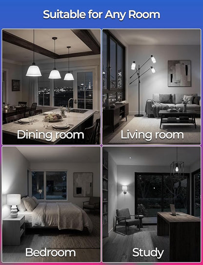 ILC RGB LED Light Bulb, Color Changing 40W Equivalent, 5700K Daylight White, 450LM 5W E26 Screw Base RGBW, Mood Light Bulb - 12 Color Choices - Timing Infrared Remote Control Included (4 Pack)