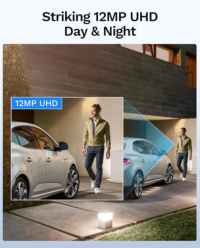 LongPlus 12MP 8CH Home Security Camera System, 4Pcs Wired PoE IP Cameras System Outdoor with Person/Vehicle Detection, 12MP 8CH NVR with 2TB HDD for 24-7 Recording, LP12ME84D1