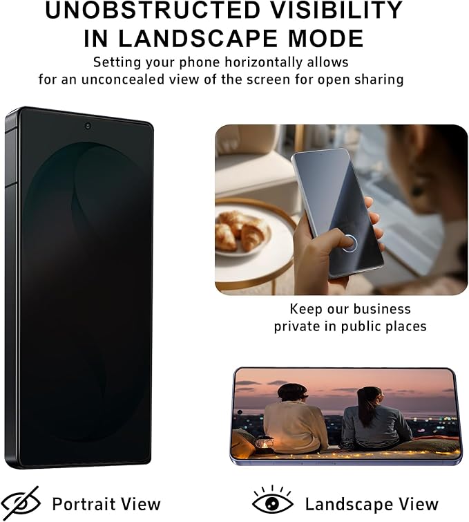 3 Pack for Samsung Galaxy S25 Ultra Privacy Screen Protector Tempered Glass 6.9inch Private Saver Anti-Spy Eye Protection Anti-Scratch Full Coverage