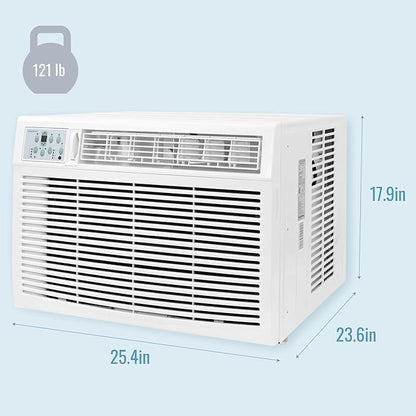 Keystone 23,200 BTU Window Air Conditioner with 16,000 BTU Supplemental Heat and Dehumidifier, 230V, Window AC for Large Rooms up to 1,500 Sq.Ft. with Smart Remote Control