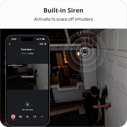 Add- on Wireless Security Camera(Works with Hub Only), 4K UHD Video, Color Night Vision, 2-Way Audio, AI Motion Detection, 180-Day Long Battery Life, IP65 Weather-Resistant