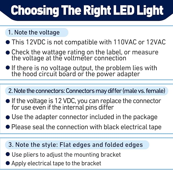 4Pack ON-E01-32 Range Hood LED Light Bulb, 12V DC 3W 6000K Cold White LED Compatible with Awoco Range Hoods Light