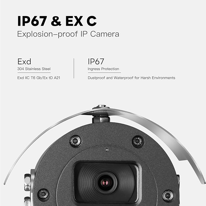 304 Explosion-Proof Camera | ATEX Certified Industrial CCTV | 5MP HD Security for Hazardous Areas GA-EX3FI-M5S
