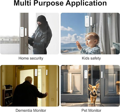 Home Security System, Alarm System for Home Security, 8-Piece Kit WiFi/GSM SMS Alarm System with Motion Detector, 120dB Alarm Siren, Door/Window Burglar Alarm, Smart Remote Control, Alexa-Compatible
