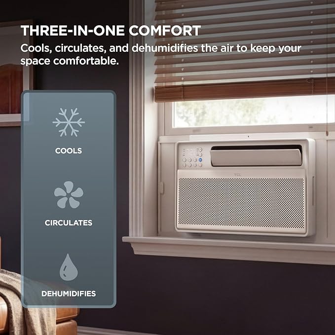 TCL 10000 BTU Q-Series Smart Inverter Window AC Unit, Best Quiet Energy Saving 115V Air Conditioner for Rooms up to 450-Sq. Ft., EZ Install, Control with Alexa, Google Assistant & TCL Home App