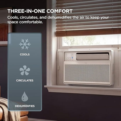 TCL 10000 BTU Q-Series Smart Inverter Window AC Unit, Best Quiet Energy Saving 115V Air Conditioner for Rooms up to 450-Sq. Ft., EZ Install, Control with Alexa, Google Assistant & TCL Home App