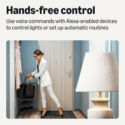 Amazon Basics Smart Motion Sensor Dimmer Switch, 3-Way, Works with Alexa Only, 2.4 GHz Wi-Fi, No Hub Required, Voice Control, White