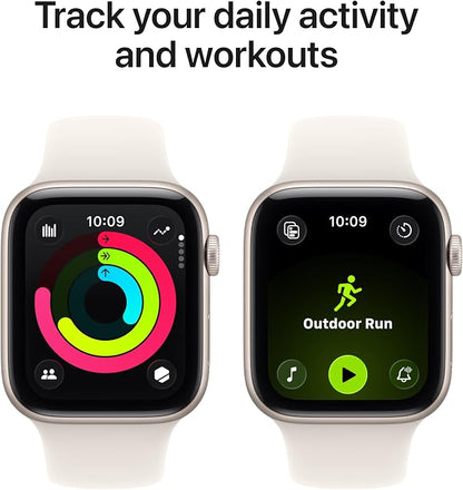 Apple Watch SE 3 [GPS 44mm] Smartwatch with Starlight Aluminum Case with Starlight Sport Band - M/L. Fitness and Sleep Trackers, Heart Rate Monitor, Always-On Display, Water Resistant