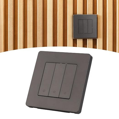 Jeanoko 3 Gang Smart Control Panel Compact Design Intelligent Switch for Home Automation System PVC Material (Gray)