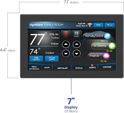 AprilAire 8920W Wi-Fi Programmable Color Touchscreen Thermostat with IAQ Control; Amazon Alexa and Google Assistant Compatible
