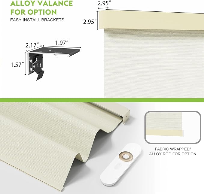 Motorized Blinds with Remote，100% Blackout Smart Blinds Motorized Roller Shades Compatible with Alexa Automatic Blinds for Windows Electric Window Blinds Customized Size Starlight Beige