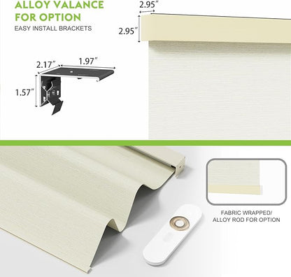 Motorized Blinds with Remote，100% Blackout Smart Blinds Motorized Roller Shades Compatible with Alexa Automatic Blinds for Windows Electric Window Blinds Customized Size Starlight Beige