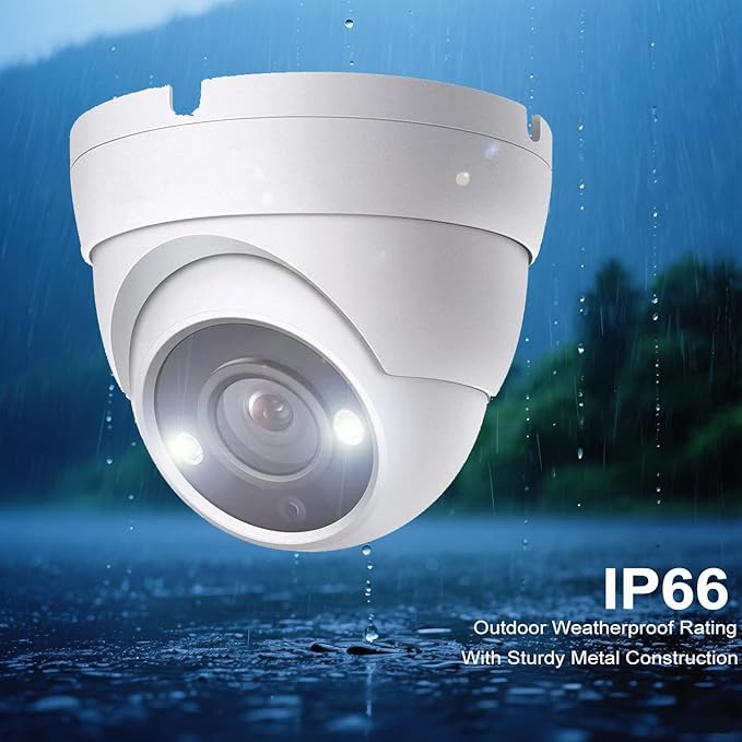 4K 8MP Analog Dome TVI CVI AHD 4 in 1 BNC Security Camera, Full Color Night Vision with 65ft IR Distance, 2.8mm 105° Wide Viewing Angle, Outdoor, Full Metal Housing, ONLY Compatible with 8MP DVR