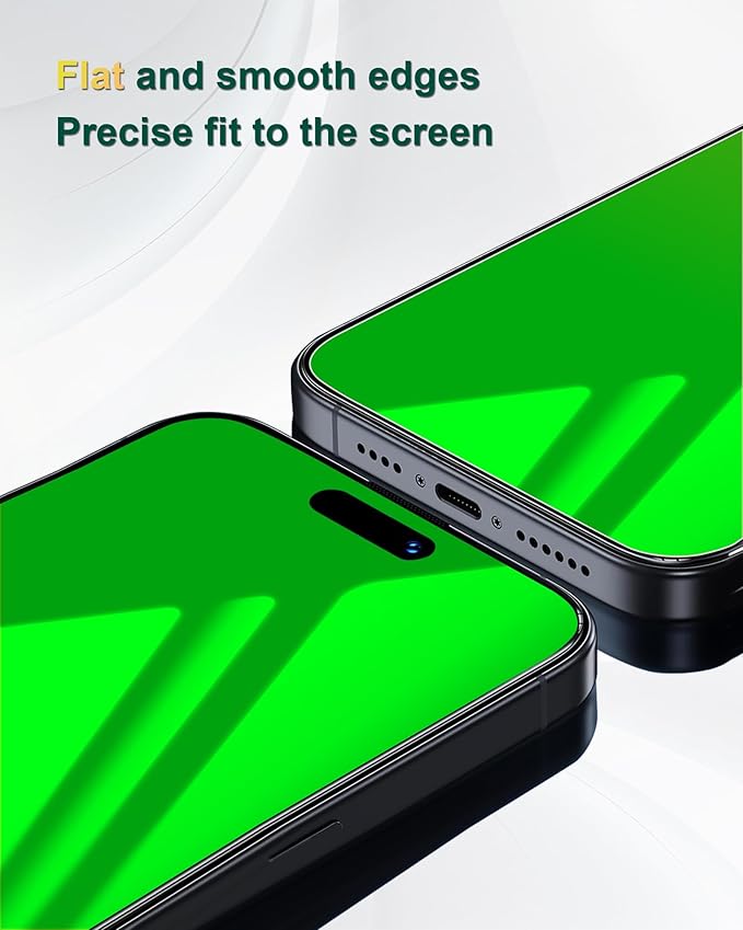 Privacy Screen Protector for iPhone 15 Pro Max Tempered Glass 6.7 inch Private Protective Film Anti-Blue Light Anti Spy No-Bubble Gradient Green [HD Clarity], 2-Pack