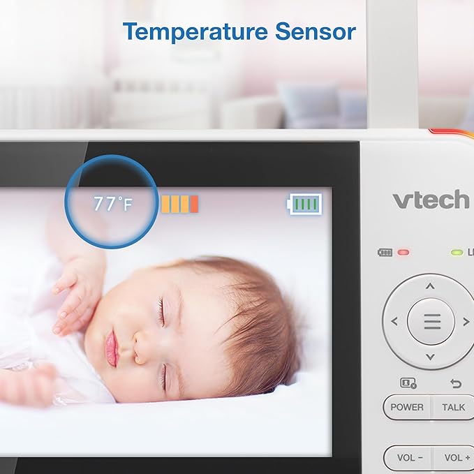 VTech VM924-3 5" Pan Tilt Zoom Video Baby Monitor with 3 Cameras – No WiFi, 17Hr Battery, 1000ft Range, Night Vision & Lullabies – Ideal for New Parents