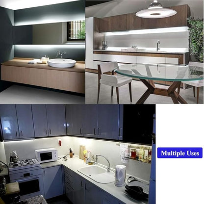 20FT White LED Strip Lights, Dimmable 6000K 360LEDs, Rope Strip Lights, Under Cabinet LED Strip Lights Tape with UL Power Supply for Kitchen, Wedding, Mirro, Not Waterproof.